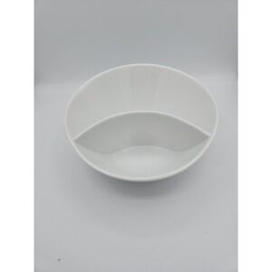 Pier 1 Imports Divided Angle Bowl  8" Vegetable Chip & Dip Porcelain